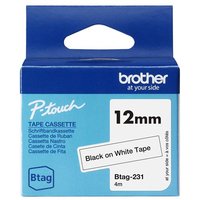 Brother Ruban d'étiquetage Brother BTAG-231 Black sur White 12 mm 4 m