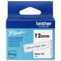 Ruban d etiquette Brother BTAG-135 White sur transparent pour P-touch PT-N10 PT-N20 et PT-N25BT