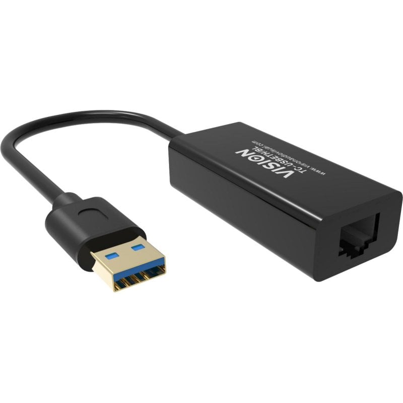 Vision Carte Réseau VISION TC-USBETH BL USB Ethernet 10 100 Mbps Black