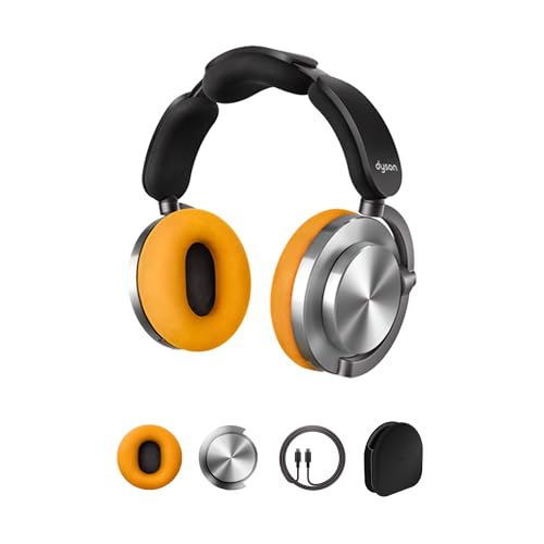 Dyson OnTrac™ Casque Audio sans Fil avec réduction de Bruit Active- 55 hrs d’autonomie- Bluetooth 5.0- Charge Rapide de 10 Minutes 6 Hz à 21kHz étui de Protection- Personnalisable (Aluminium Jaune)