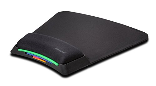 Kensington Tapis de Souris avec Repose-Poignet Ajustable - Ergonomique, Système SmartFit pour un Grand Confort, Compatible avec Souris Laser Optiques - Noir (K55793EU)