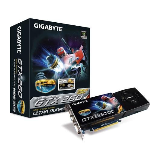 Gigabyte GV N26OC-896I Carte graphique GF GTX 260 PCI Express 2.0 x16 896 Mo GDDR3 Digital Visual Interface ( HDCP )