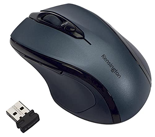 Kensington ProFit Souris Optique Sans Fil Taille Moyenne avec 5 Commandes, Design Ergonomique pour Droitier, Connexion Plug Play - Compatible avec Windows macOS - Gris (K72423WW)