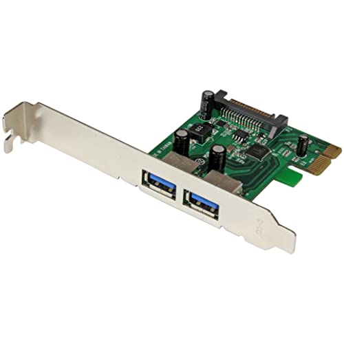 StarTech.com Carte Contrôleur PCI Express (PCIe) vers 2 ports USB 3.0 (5Gbps) avec UASP - Alimentation SATA (PEXUSB3S24)