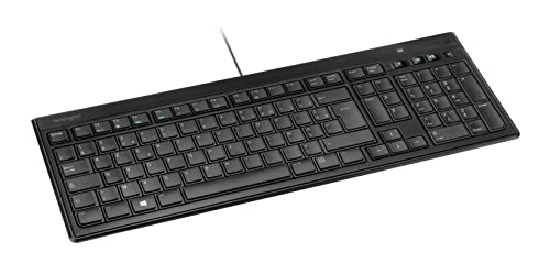 Kensington Advance Fit – Clavier filaire à profil fin 19 mm, AZERTY, Câble USB 1,9 m, Design professionnel, Couleur noire – K72357FR
