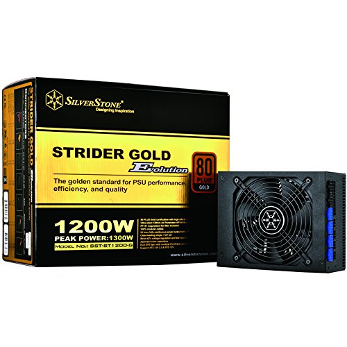 SilverStone SST-ST1200-G Evolution v 2.0 - Série Strider Gold Evolution - 1200W 80 Plus Or ATX Alimentation PC - bruit réduit - 139mm - Câblage 100 modulaire
