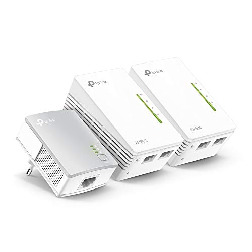 TP-Link TL-WPA4220T KIT - CPL 600 Mbps avec 2 Ports Ethernet, 1 CPL Filaire 2 CPL Wi-Fi - étendez votre connexion Internet dans chaque pièce de la maison