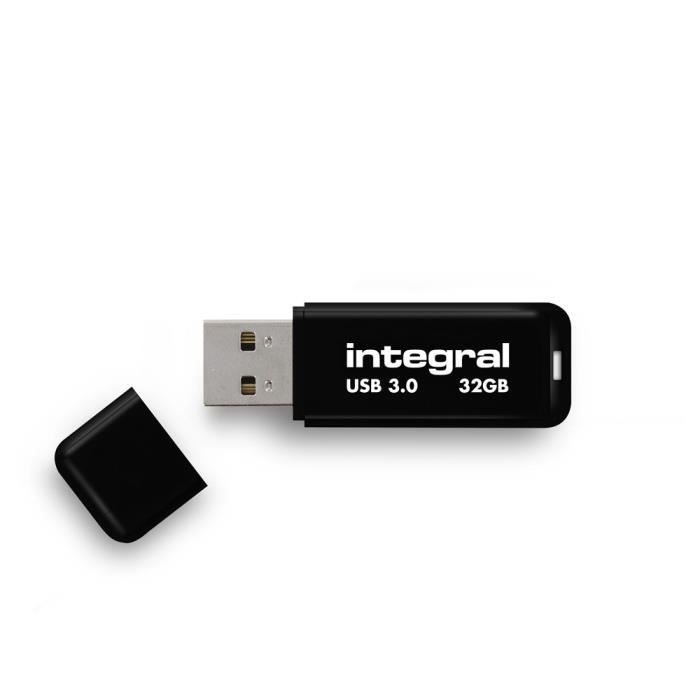 Cle USB 3.0 Integral 32Go Black - Vitesse de lecture jusqua 110Mo s - Vitesse decriture jusqua 20Mo s