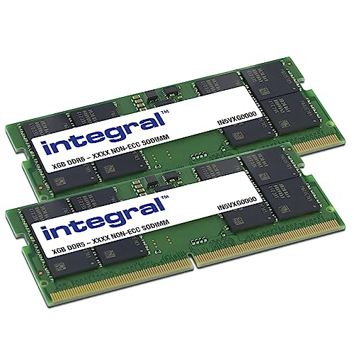 Integral 16GB Kit (2x 8GB) DDR5 RAM 5600MHz SODIMM Module de mémoire pour ordinateur portable, notebook, MacBook