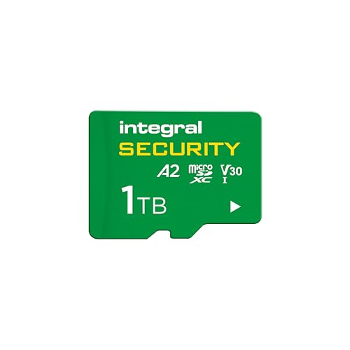 Integral Carte microSD Haute Endurance 1 TB – UHS-I, V30, U3, A2, 4K pour vidéosurveillance, dashcams, sécurité Domestique - Jusqu’à 190 h d’Enregistrement en Boucle et 193 000 h en continu