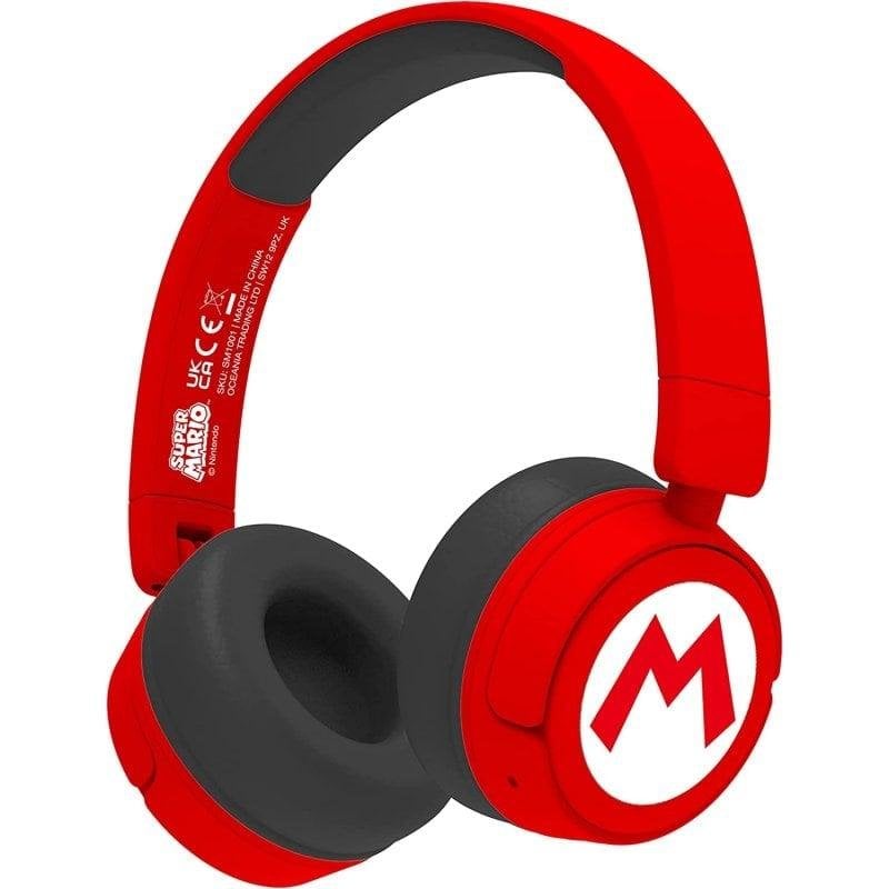 Blade Casque Blade Super Mario Logo sans fil et filaire Bluetooth enfant, pliable, Red et Black