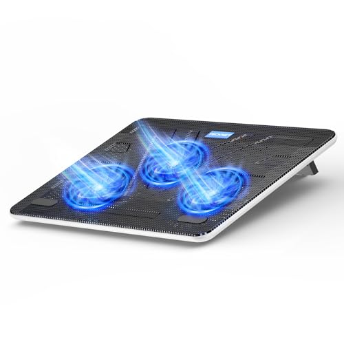 TECKNET Refroidisseurs PC Portable, Alimenté par USB, avec 2 Ports USB Ventilateur PC Portable, Intégrant 3 Ventilateurs Silencieux De 118mm, Convient pour Les Ordinateurs Portables De 12 À 17 Pouces