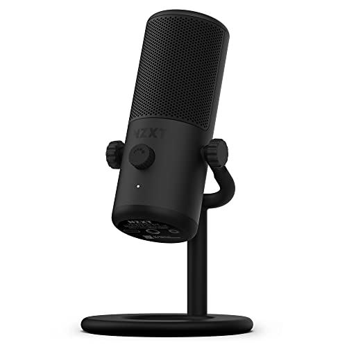 NZXT Capsule Mini Microphone USB – AP-WMMIC-B1 - Haute résolution – Directivité cardioïde – Idéal pour Le Streaming, la création de Contenu et la Diffusion de podcasts – Noir