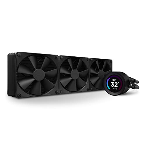 NZXT Kraken Elite 360 RL KN36E B1 Refroidisseur pour processeur AIO de 360 mm Ecran LCD de 236 pouces personnalisable  Pompe haute performance 3 ventilateurs F120P Black