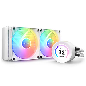 NZXT Kraken Elite 240 RGB RL KR24E W1 Refroidisseur pour processeur AIO de 240 mm Ecran LCD de 236 pouces personnalisable  Pompe haute performance 2 ventilateurs F120 RGB Core Black
