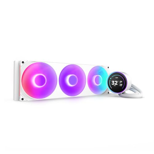 NZXT Kraken Elite 420 RGB 2025 - Refroidisseur liquide AIO pour CPU - Radiateur 420mm - Ventilateur F420 RGB Core - LCD IPS 2,72 - AMD® AM5, AM4 - Intel® LGA 1851 1700, 1200 115X - Blanc