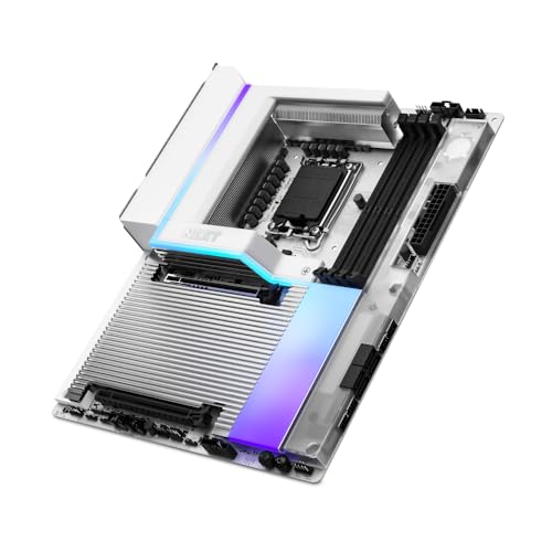NZXT N9 Z890 Carte mère de Jeu - Intel Z890 LGA 1851 ATX pour Core Ultra (Série 2) - 20 1 1, DDR5, 5X M.2, PCIe 5.0, Wi-FI 7, 5GbE, Thunderbolt 4 - RGB, Couverture en métal Complet - PCB Blanc