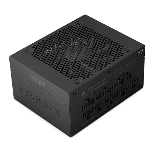 NZXT C850 SFX Gold - Alimentation 850 W SFX ATX 3.1 - Certification 80 Plus Gold - Cybenetics Platinum - Entièrement modulaire - PCIe 5.1 600 W 12 V - 2 x 6 GB s - Condensateurs Japonais - Noir