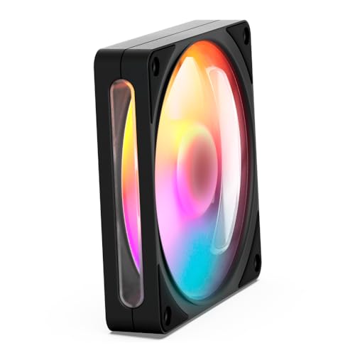 NZXT F120 RGB Ventilateur - Ventilateur de boîtier PC PWM 120 mm - Éclairage RGB éclatant 8 LED - Palier à fluide dynamique - Compatible NZXT CAM - Noir