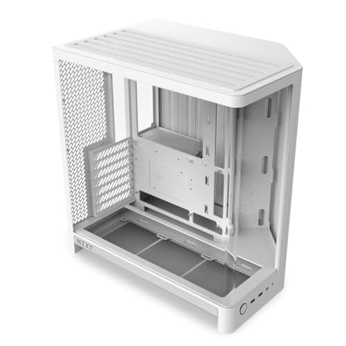 NZXT H6 - Boîtier PC Compact Double Chambre ATX - Blanc | Boîtier ATX double chambre jusqu'à 10 ventilateurs 120mm et radiateurs 360mm, avec compatibilité carte mère back-connect.