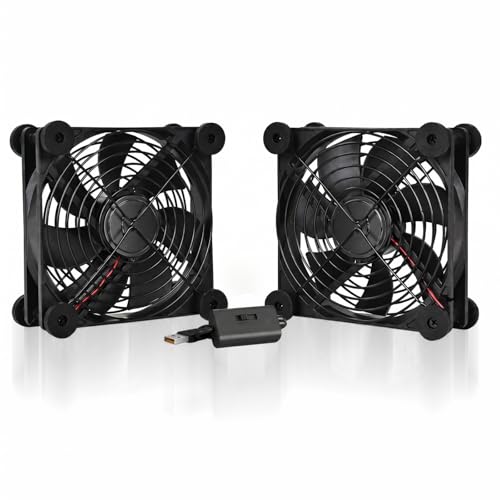 Mepham Ventilateur USB, ventilateur PC 130 mm, ventilateur silencieux à 3 vitesses réglables, double refroidissement 5 V pour ordinateur, PS4, routeur et armoire.