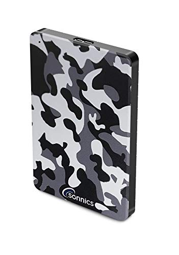 Sonnics 500 GO Gris Camo Disque Dur Externe Portable USB 3.0 Super Rapide Vitesse de Transfert pour Une Utilisation avec Un PC Windows, Mac, Xbox One et PS4 édition spéciale