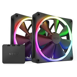 Nzxt NZXT F140 RGB TWIN Boitier PC, Processeur Ventilateur 14 cm Black 2 piA�ces