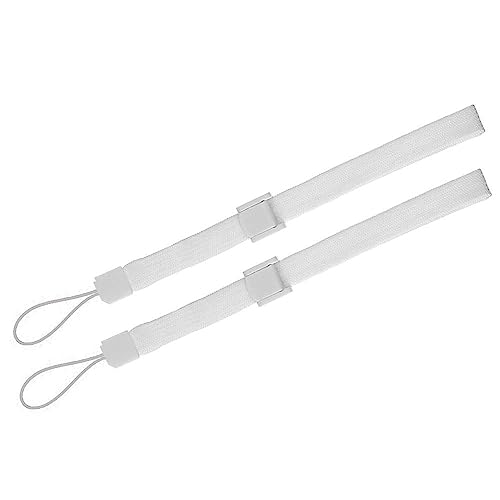 Lot de 2 dragonnes réglables avec fermoir à boucle, compatible avec télécommande Wii et Wii U, Switch, PSP, PS Vita, appareil photo, blanc, 19cm x 1cm