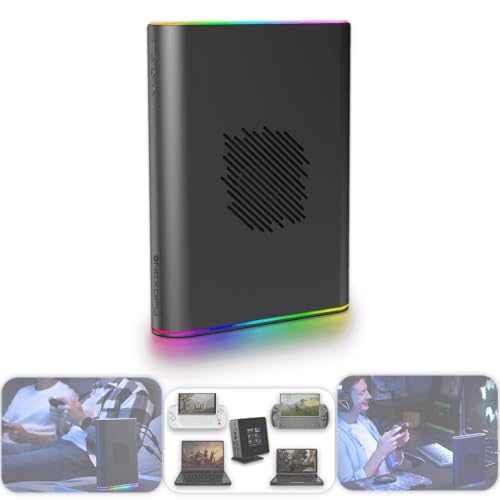 ONEXGPU 2 eGPU Dock Support Oculink, AMD Radeon RX 7800M, 12 Go GDDR6, Chargeur 330 W, USB-C 4.0, Affichage Triple écran, Jeu 4K - eGPU Portable
