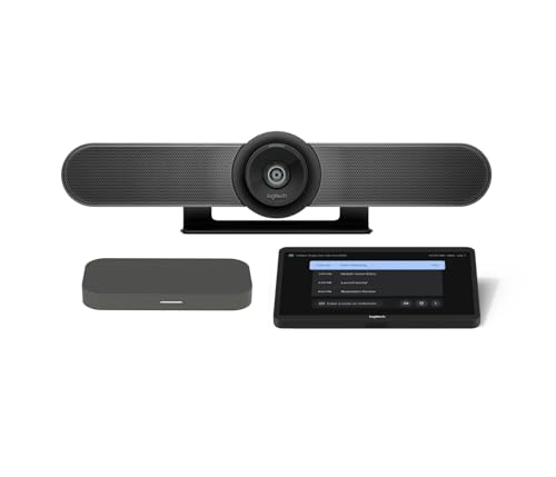 Logitech Solutions de salle pour Google Meet MeetUp avec support mural intégré, robinet kit CAT5e, et unité de calcul Google Meet, capture 4K UHD, contrôleur tactile 10,1 , i5 13e génération