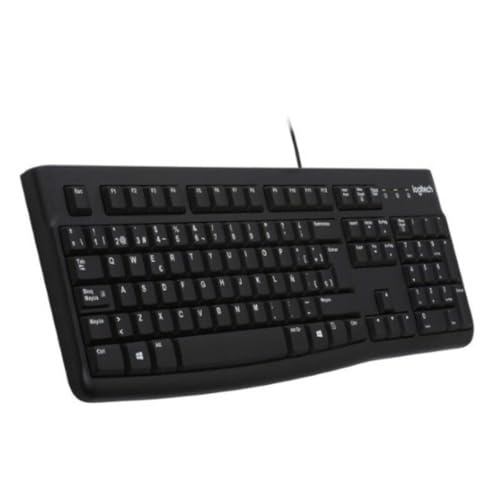 Logitech K120 Clavier sans Fil Business Windows, Plug-and-Play USB, Touches Silencieuses Ultra-Plates, Taille Standard, Etanche, Barre d’Espacement Incurvée, Clavier Tchèque, Slovaque - Noir