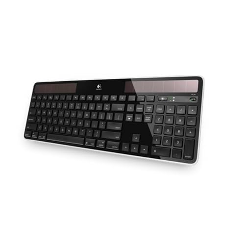 Logitech K750 Clavier Sans Fil Solaire pour Windows, Clavier Pan Nordique QWERTY - Noir