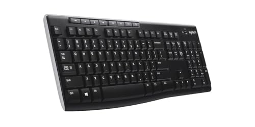 Logitech K270 Clavier Sans Fil pour Windows, 2.4 GHz Sans Fil, Clavier Pan Nordique QWERTY - Noir
