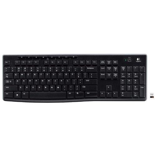 Logitech K270 Clavier sans Fil Suisse QWERTZ, 2.4 GHz sans Fil, Taille Standard, Pavé Numérique, 8 Touches Multimédia, Pile Durée 2 Ans, PC, Ordinateur Portable, Clavier Suisse QWERTZ - Noir