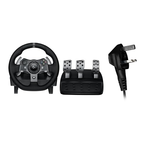 Logitech G G920 Driving Force volant de course et pédales pour Xbox Series X|S, Xbox One, PC et Mac, Prise éléctrique Anglaise - Noir
