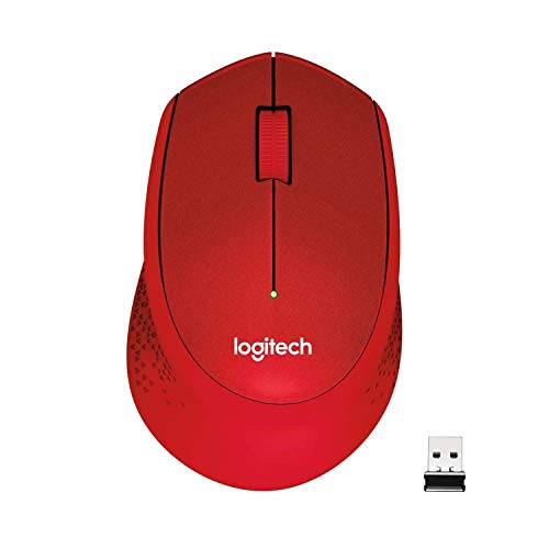 Logitech M330 Silent Plus Souris Sans Fil Recepteur Nano USB 24GHz Resolution Capteur Optique 1000 ppp Pile Duree 2 ans Compatible PC Mac Ordinateur Portable Chromebook Red