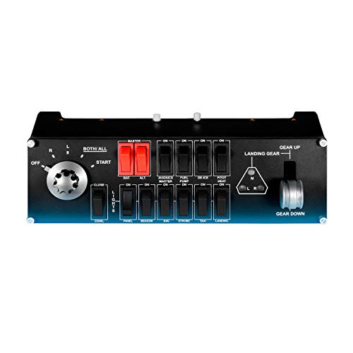Logitech G Saitek Pro Flight Switch Panel Panneau de Commutateurs pour Simulateur de Vol Ecran LCD Interrupteur a Rotation 5 Parametres Controle Realiste de l Atterrissage USB PC Black
