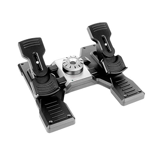 Logitech G Saitek Pro Flight Rudder Pedals Pedales de Direction pour Gouverne de Direction et Freins pour Simulateur de Vol Auto Centrage Ajustement de la Sensibilite USB PC Black
