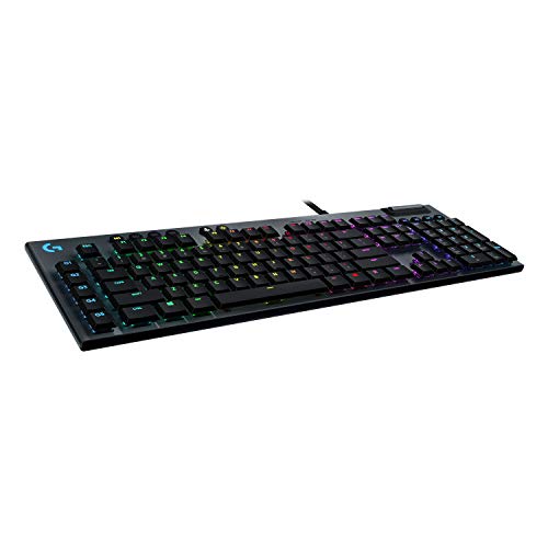 Logitech G Clavier de Jeu mécanique 815, Interrupteur à clé GL Tactile avec Profil Plat, Disposition QWERTY espagnole – Carbone