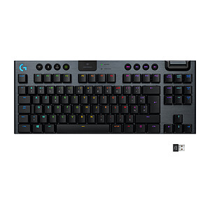 Logitech Logitech G G915 Tkl clavier USB AZERTY FranA�ais Charbon
