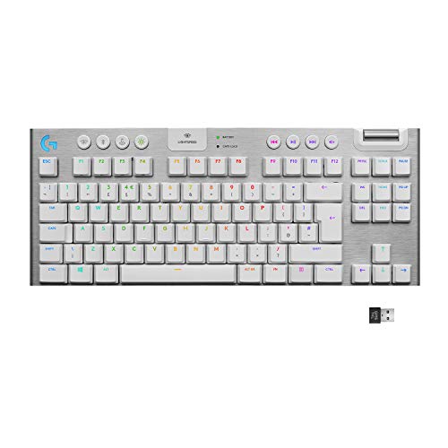 Logitech G G915 TKL Clavier RF sans Fil Bluetooth QWERTY Pannordique Blanc