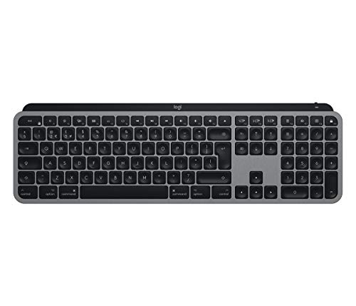Logitech MX Keys for Mac Clavier RF sans Fil Bluetooth QWERTY Pannordique Aluminium, Noir
