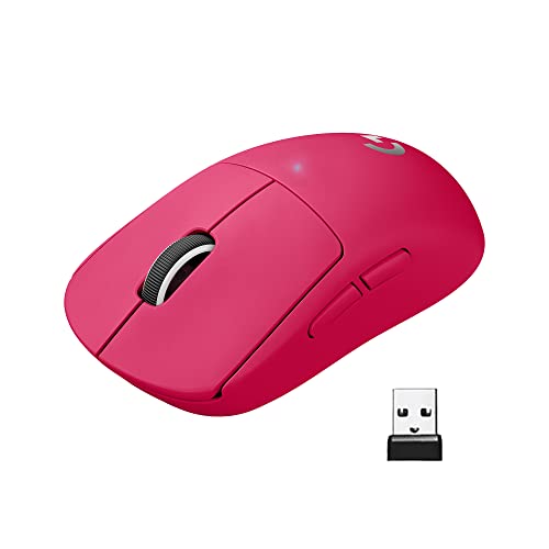 Logitech G PRO X SUPERLIGHT Souris Gaming sans Fil, Ultra légère 63g Capteur HERO 25K, 25 600 PPP, 5 Boutons Programmables, Longue Longévité des Piles Memoire Integrée, Compatible avec PC Mac Magenta