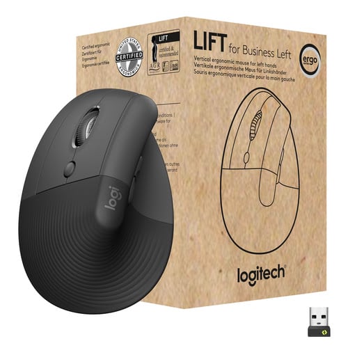 Logitech Lift for Business souris Gauche RF sans fil Bluetooth Optique 4000 DPI