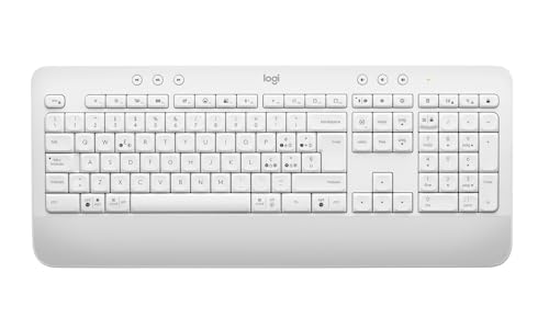 Logitech Signature K650,Clavier sans fil Ergonomique Entier avec Repose-Poignets, QWERTY Italien - Blanc