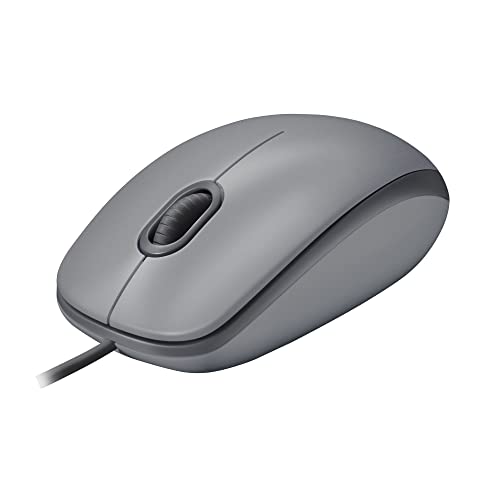 Logitech M110 Souris Filaire USB, Boutons Silencieux, Taille Standard au Design Confortable, Ambidextre, Compatible avec PC Mac Portable - Gris