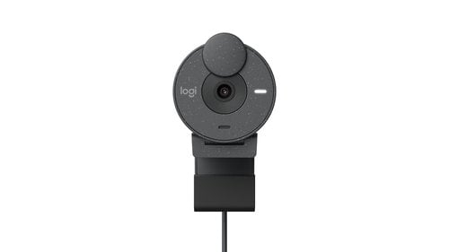Logitech Brio 305 Webcam Full HD 1080P avec Cache de Confidentialite Micros a Reduction de Bruit Mono USB C Automatique de lumiere Compatible avec Zoom Microsoft Teams Google Meet Graphite
