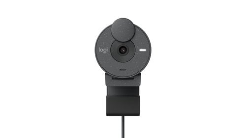 Logitech Brio 305 Webcam Full HD 1080P avec Cache de Confidentialite Micros a Reduction de Bruit Mono USB C Automatique de lumiere Compatible avec Zoom Microsoft Teams Google Meet Graphite