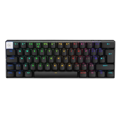 Logitech G Pro X 60 Lightspeed, Clavier Gaming sans Fil, mécanique Ultra Compact TKL 60 pour PC Windows, Noir, QWERTY UK English Layout