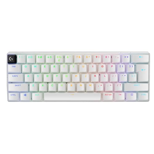 Logitech G Pro X 60 Lightspeed, Clavier Gaming sans Fil, mécanique Ultra Compact TKL 60 pour PC Windows, Blanc, US International QWERTY indeling